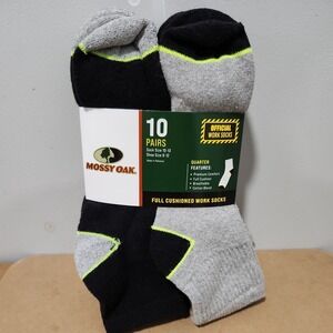 Mossy Oak Mens 10 Pairs Full Cushioned‎ Crew Work Socks Size 6-12